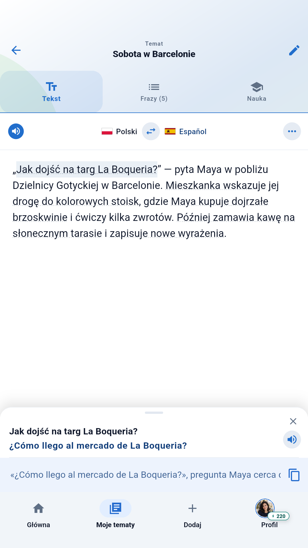 Poznawaj frazy w kontekście z tłumaczeniem i dźwiękiem