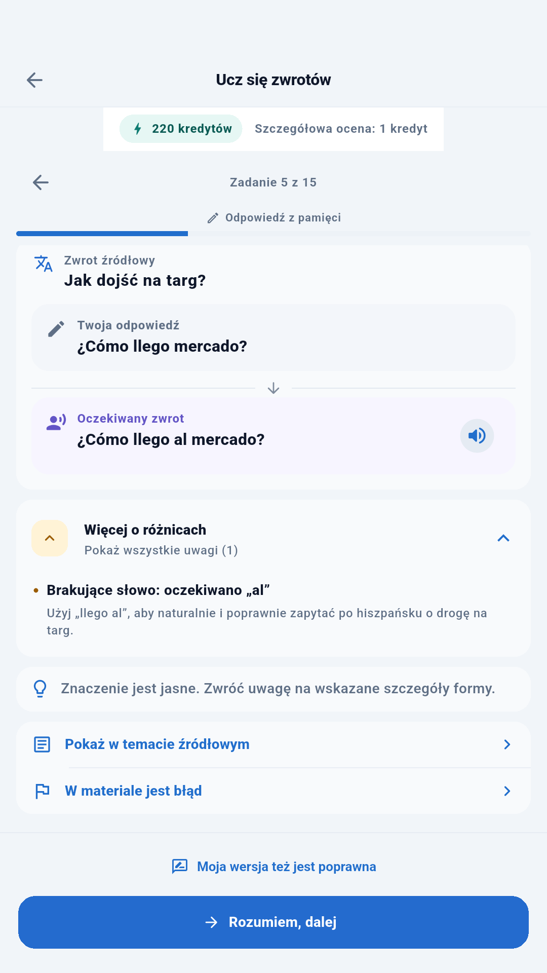 Otrzymuj szczegółowe informacje zwrotne o odpowiedziach