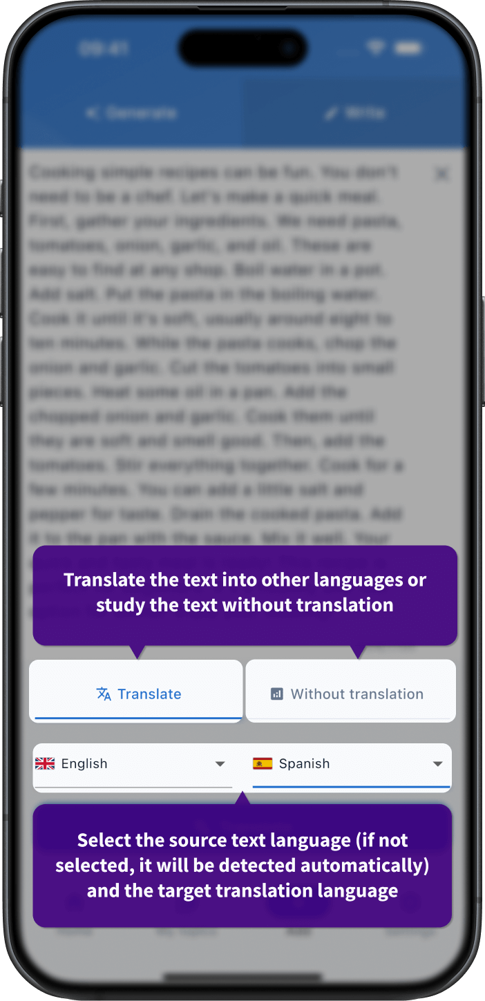 Choose Mode and Languages